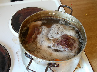Image showing Boiling meat.