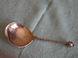 Image showing Old silver spoon.