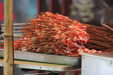 Image showing Asian food - Fish skewer