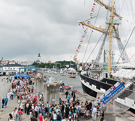 Image showing TALLINN, ESTONIA - JULY 16 - Krusenshtern standing in the dock on the 