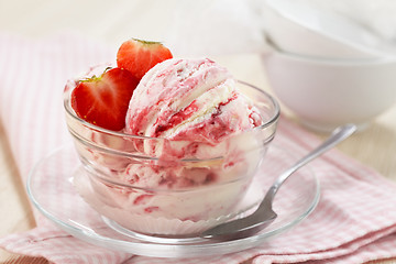 Image showing strawberry ice cream