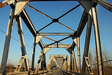 Image showing Railway and automobile bridge