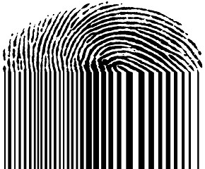 Image showing fingerprint and barcode