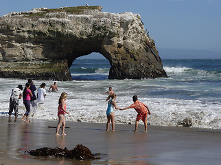 Image showing Kids on the beach