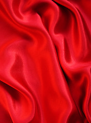 Image showing Smooth Red Silk as background