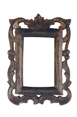 Image showing Old dark wooden picture frame
