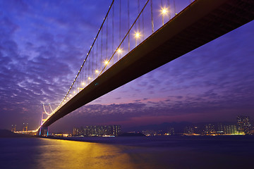 Image showing Tsing Ma Bridge in Hong Kong