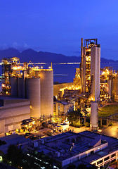 Image showing cement factory at night