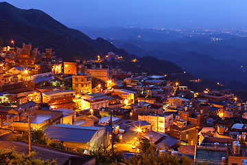 Image showing chiu fen village at night, in Taiwan