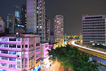 Image showing Hong Kong with crowded buildings at night