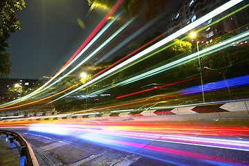 Image showing light trails on highway