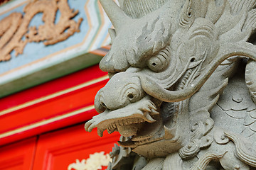 Image showing chinese dragon statue in temple