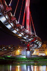 Image showing bridge at night in Taipei