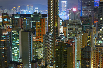 Image showing building at night in Hong Kong