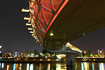 Image showing bridge at night in Taiwan