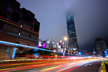 Image showing taipei city traffic at night