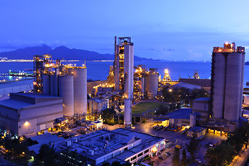 Image showing cement factory at night