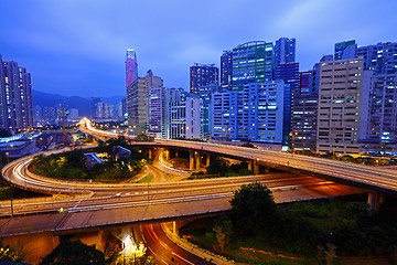 Image showing Highway in city at night