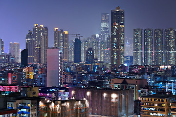 Image showing building at night in Hong Kong