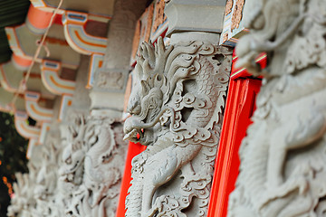 Image showing chinese dragon statue in temple