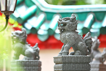 Image showing Chinese lion statue