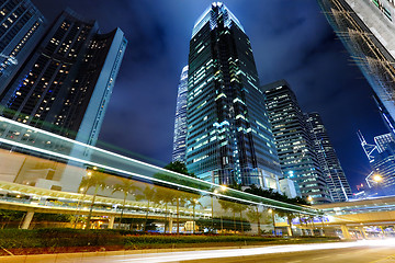 Image showing Hong Kong with traffic at night