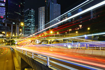 Image showing traffic in Hong Kong at night 