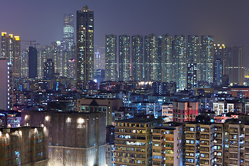 Image showing apartment buildings at night