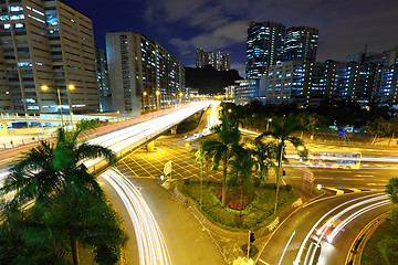 Image showing traffic in city at night