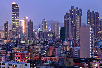 Image showing Hong Kong with crowded buildings at night