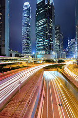 Image showing traffic in city at night