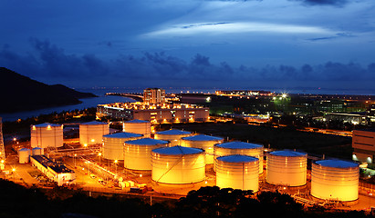 Image showing fuel tank at night