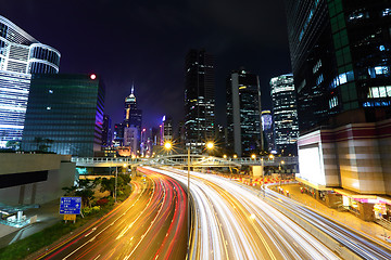 Image showing traffic in city at night