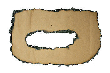 Image showing Burned paper and hole