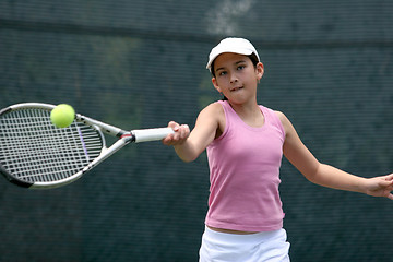 Image showing Girl playing tennis