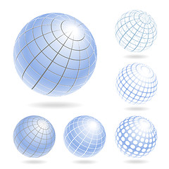 Image showing Abstract Globe Icons Set