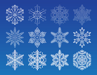 Image showing Snowflake winter set vector illustration