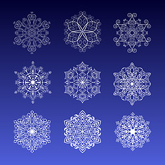 Image showing Snowflake winter set vector illustration