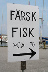 Image showing Sign in harbour