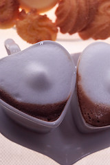 Image showing heart shaped espresso coffee cappuccino cups