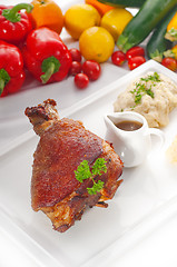 Image showing original German BBQ pork  knuckle