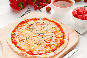 Image showing Italian original thin crust pizza