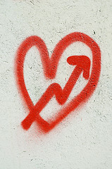 Image showing Red heart and cupid arrow