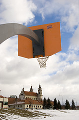 Image showing Orange basketball board