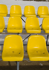Image showing Tennis courts chairs for spectators
