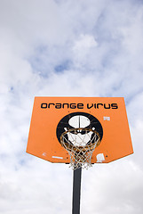 Image showing Basketball board. Orange virus tournament.