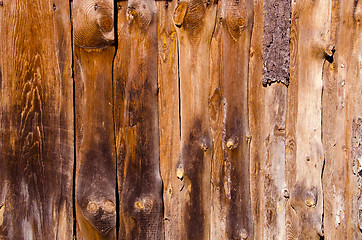 Image showing Old abandoned rural house walls made of boards