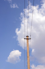 Image showing Old electric pole