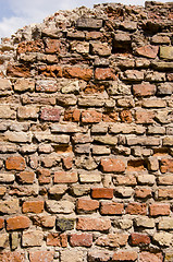 Image showing Old dilapidated brick wall backdrop