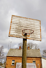 Image showing Self-mad basketball board. 